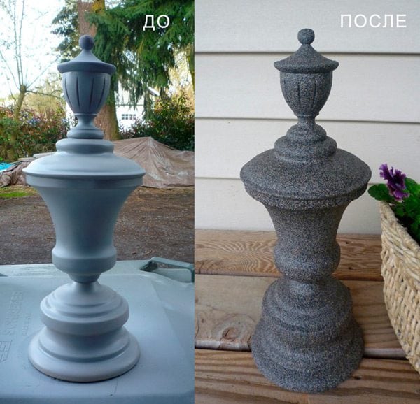Vase før og etter maling
