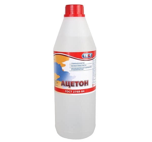 Do odtłuszczania stosuje się aceton