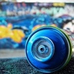 Grafiti purškiamų dažų skardinė
