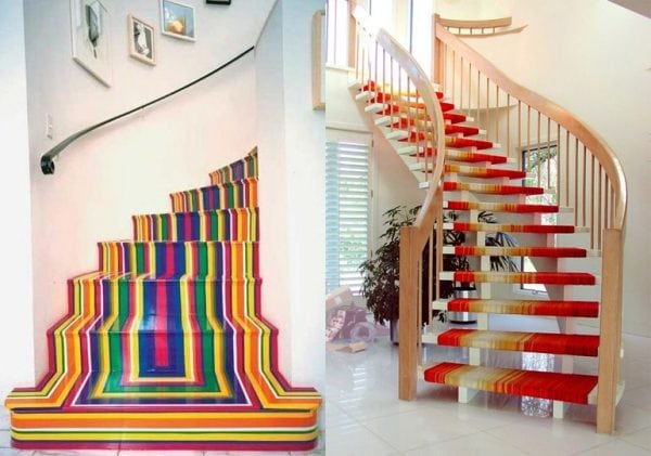 Cầu thang mở bằng sơn