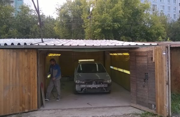 Cabine de pintura para caixa de garagem