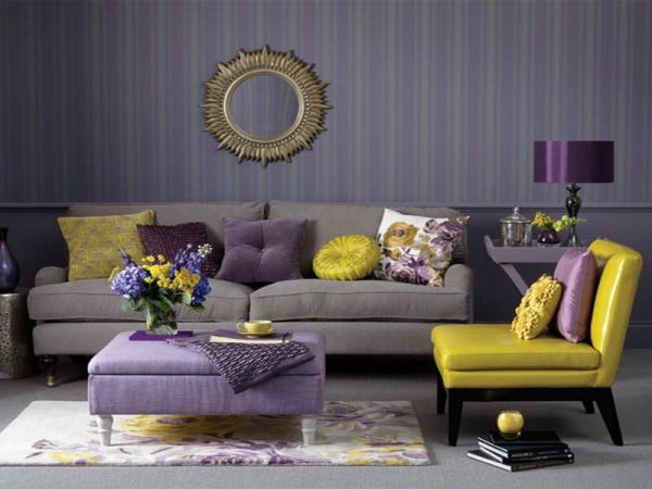 Interior de mostarda lilás