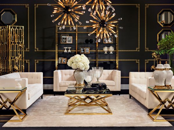 Zlatý dekor v interiéri
