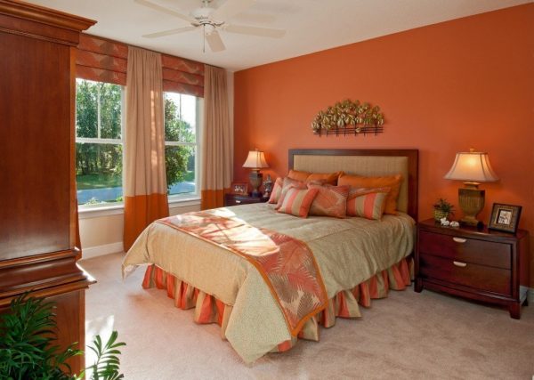 Kolor terakoty w sypialni