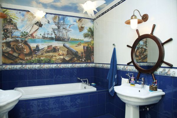 Jūros stilius vonios kambaryje