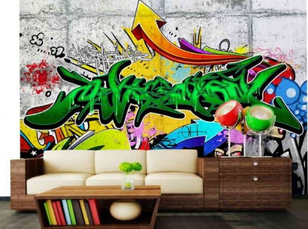 Graffiti kambario interjere