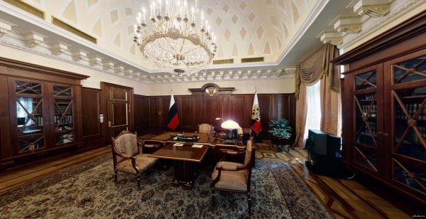 O design do escritório de Vladimir Putin no Kremlin