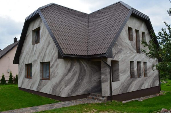 Décoration de façade en pierre flexible