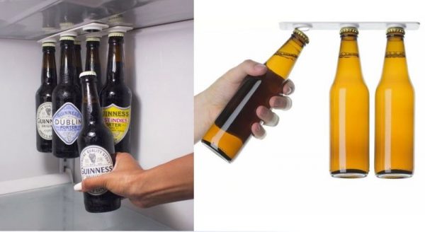 Magnetický organizér na pivo v chladničke