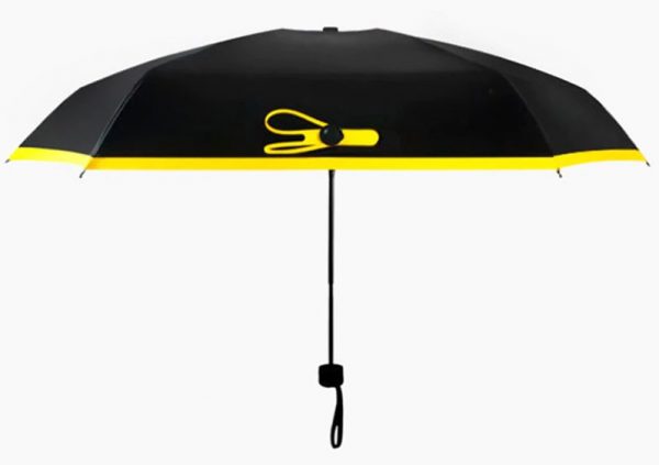Mały czarny składany parasol przeciwdeszczowy
