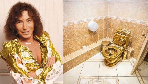 Salle de bain dorée
