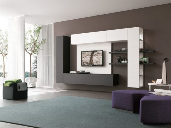 High-tech obývací pokoj zeď