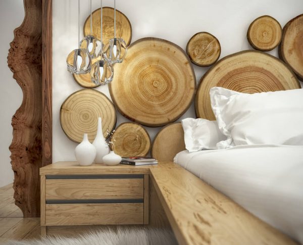 Дървени разфасовки за декор на спалня
