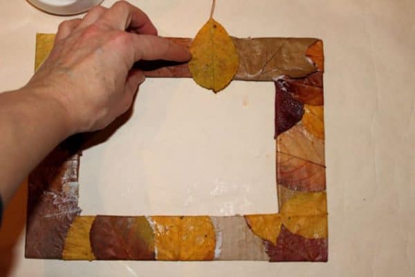 Ramka na zdjęcia z jesiennych liści