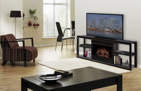 Meuble TV avec foyer électrique