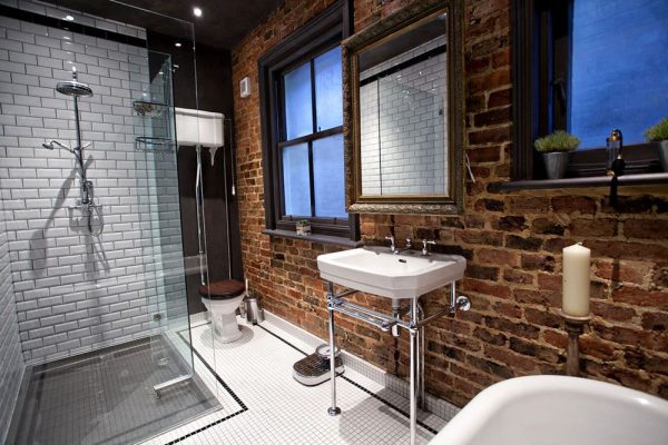 Salle de bain style loft