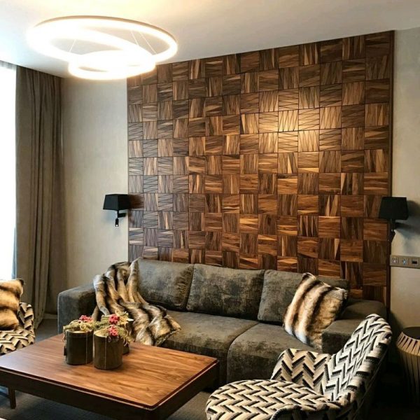3D dřevěné panely v interiéru
