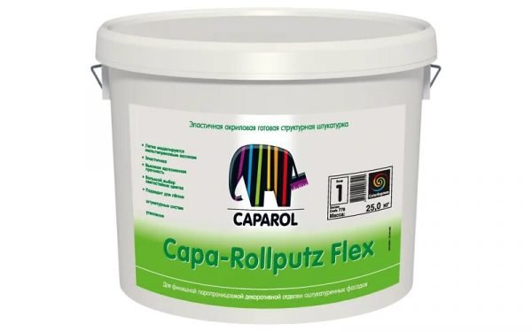 Reboco de proteção e acabamento frontal Capa-Rollputz Flex