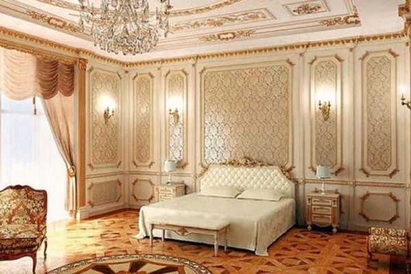 المناطق الداخلية من غرفة النوم في شقة Rasputina في كييف
