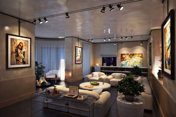Iluminação da sala de estar estilo moderno